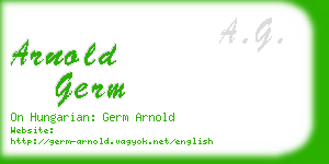 arnold germ business card